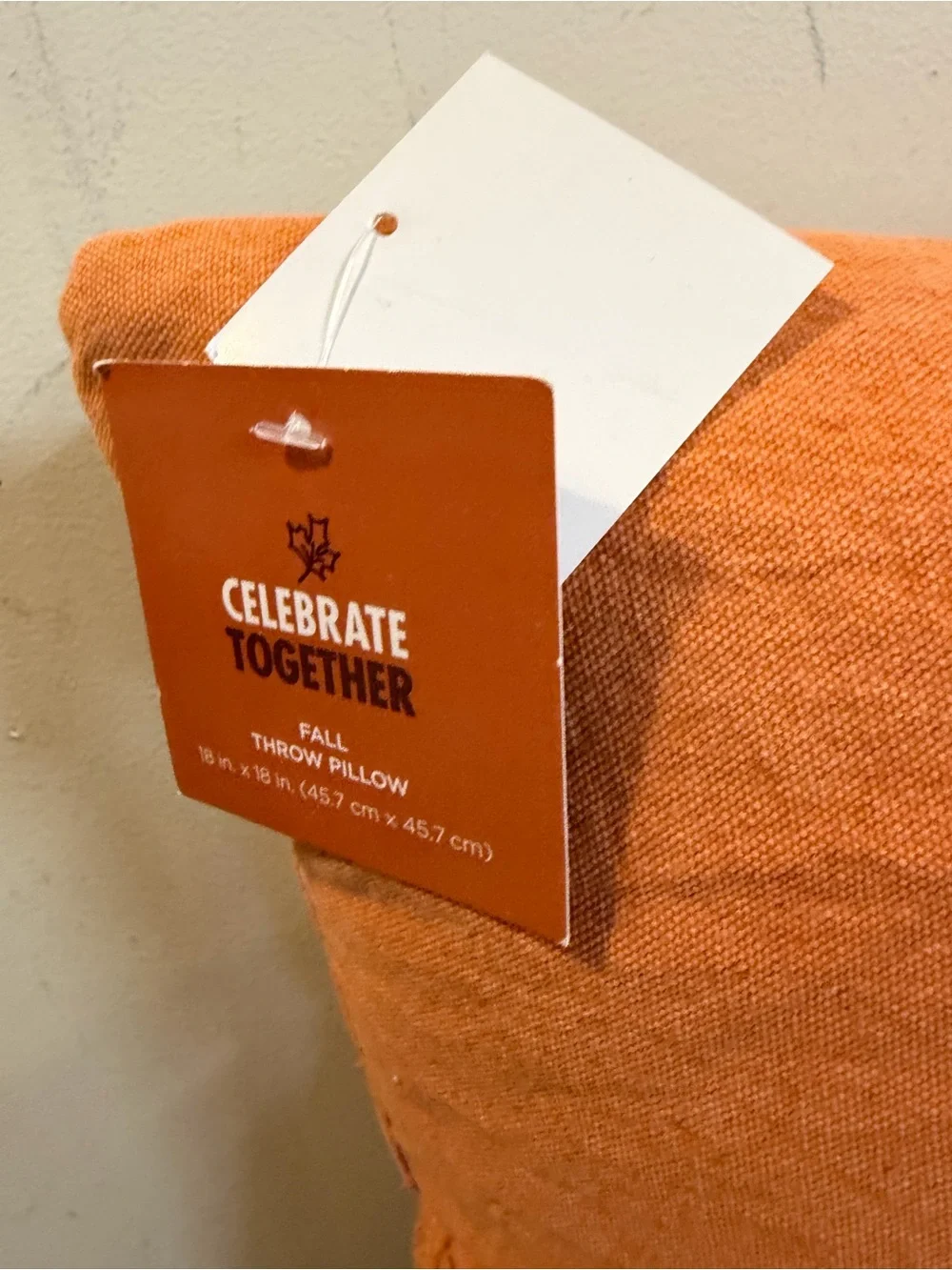 NEW Orange Pumpkin Carved Pillow 18x18